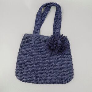 Cappelli Straworld Bag Womens Blue 100% Paper Boho Chic Handmade Purse Handbag